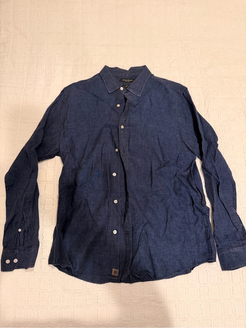 Banana Republic Men's Dark Blue Button-Down Casual Shirt